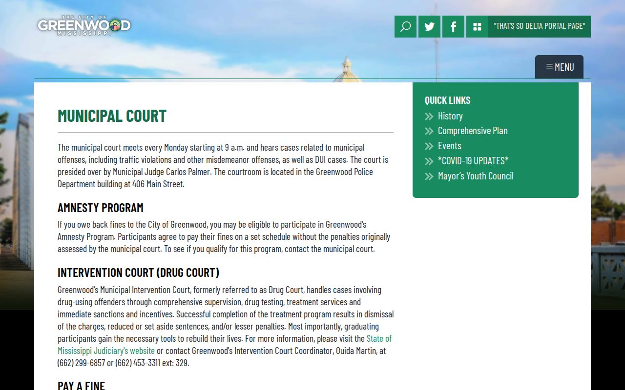 Greenwood Municipal Court release record source in Leflore County