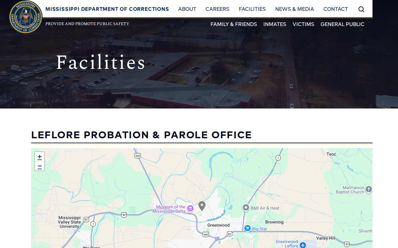 Leflore County probation and parole office contact record