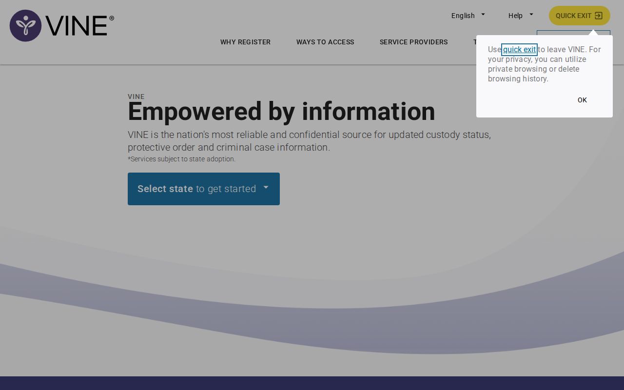 Leflore County VINELink inmate search and release alert interface